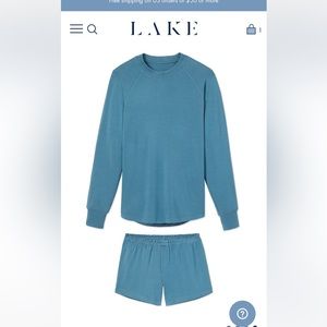 LAKE Relax Shorts Set in Steel Blue